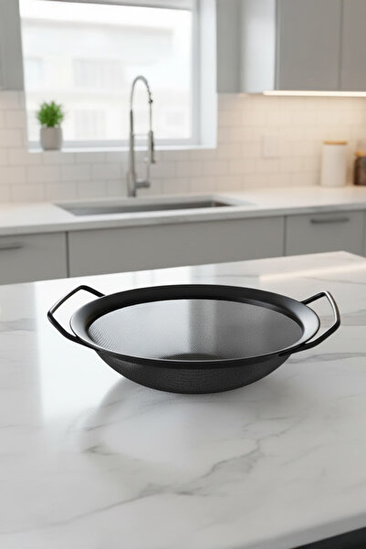 Vadi Black Stainless Steel Strainer Bowl Pasta Rice Vegetable Washing Colander 28cm