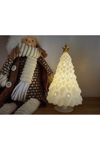 Barstech Noel Ağacı Tealight Mumluk Çam Ağaçı Süsü , Balkon Süsü, Konsol Süsü...