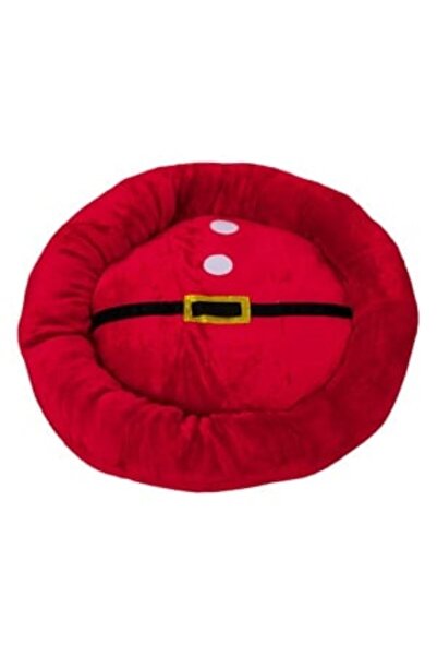Jumbo Red Christmas Bed with Pattern Strap Santa Costume for Dogs