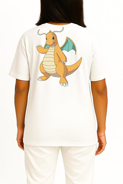 Bahriyeli Collection Oversized Dragonite Pocket and Backpack Design Unisex T-Shirt