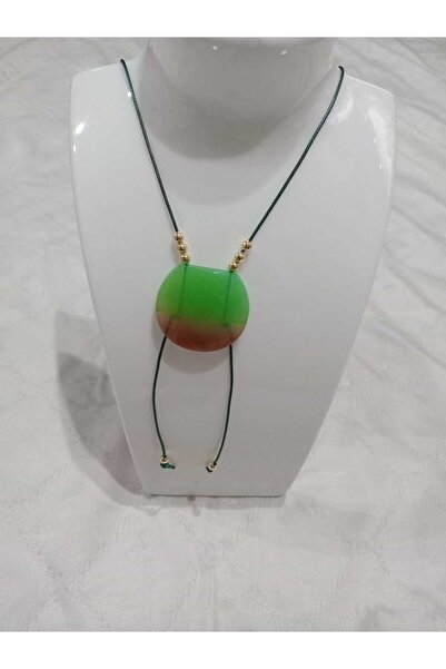 golden takış DERİ İPLİ YEŞİL KOLYE