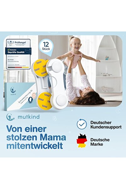 CEDA HOME Set of 15 Universal Child Safety Latches for Cupboard Doors, CEDA HOME, Tesa Adhesive, Plastic