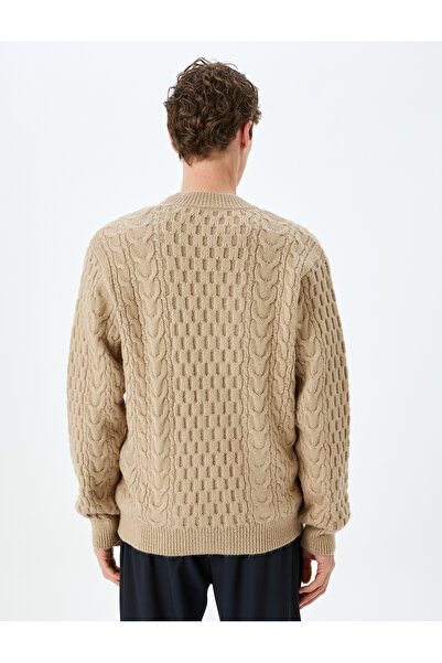 Koton Πλεκτή ζακέτα με λαιμόκοψη σε σχήμα V με τσέπες και κουμπιά