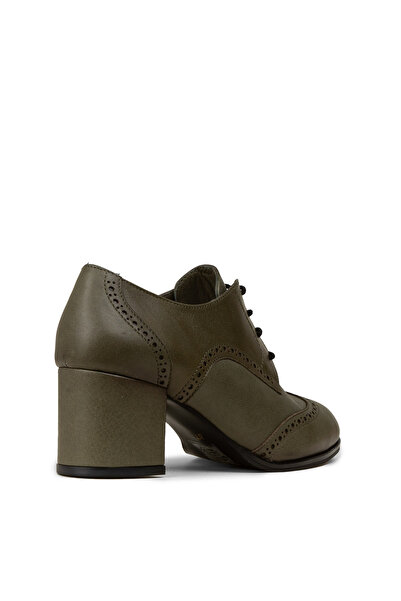 Deery Women's Genuine Leather Green Casual Heeled Shoes