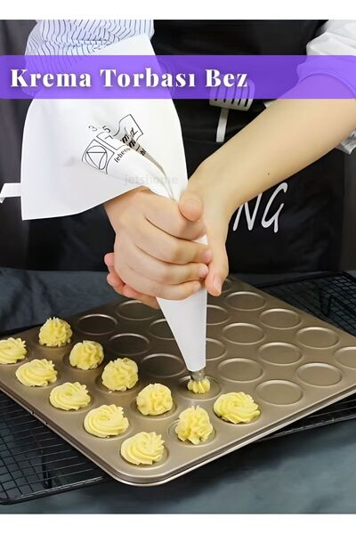 Jet's Home Krema Torbası Bez Yıkanabilir Torba BPA Free Pasta Duy Torbası Dek...