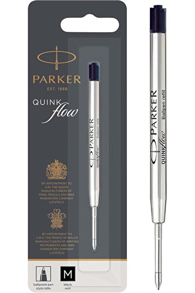 Parker QUINKflow Ballpoint Pen Ink Refill, Medium Tip, Black, 1 Count