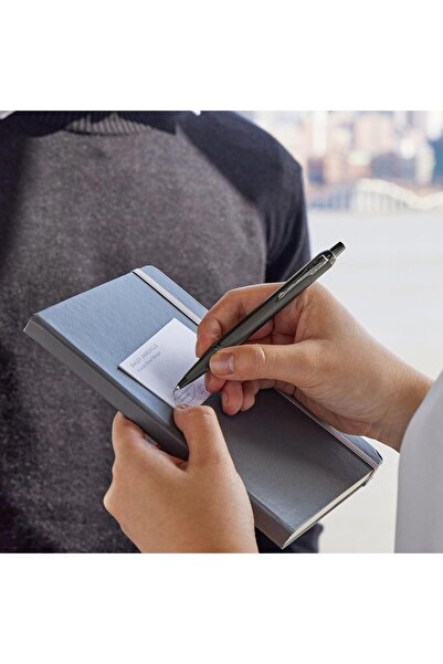 Parker IM Monochrome Ballpoint Pen - Metallic, Medium Tip, Blue Ink - 10057