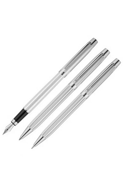 Scrikss 722W Fountain Pen+Ballpoint Pen Set Chrome