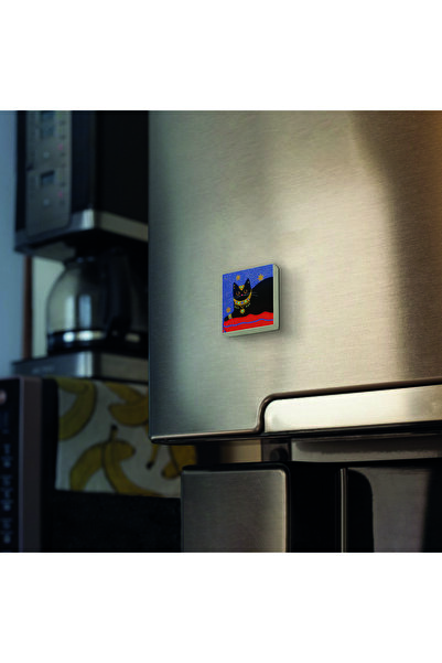 Souvenest Cat Printed Natural Stone Magnetkrg-167 Refrigerator Ornament