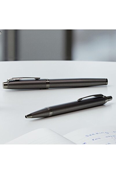 Parker IM Monochrome Ballpoint Pen - Metallic, Medium Tip, Blue Ink - 10057