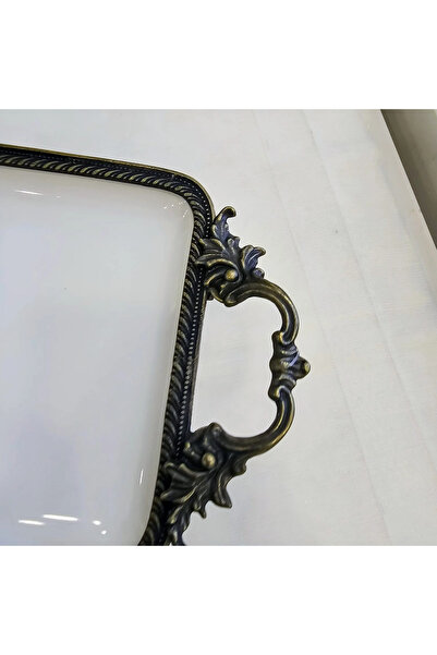 MaviDamla Cast Edge Frame Footed Porcelain Presentation Plate Antique