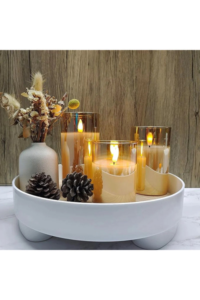 Grc Accessory Gerçek Alev Efektli LED Mum Seti (3’lü) – Kumandalı, Zaman Ayar...