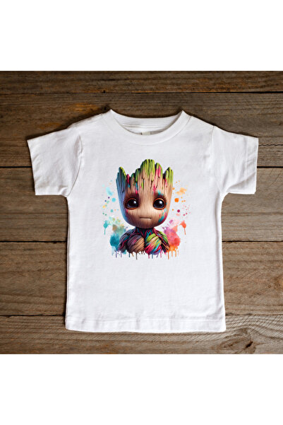 matelio Baby Groot Kids T-Shirt - Galactic Energy and Color