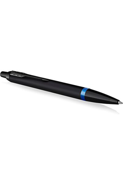 Parker IM Fibernet Rings Ballpoint Pen - Gloss Black with Navy Accents, Medium Tip, Refillable, Gift
