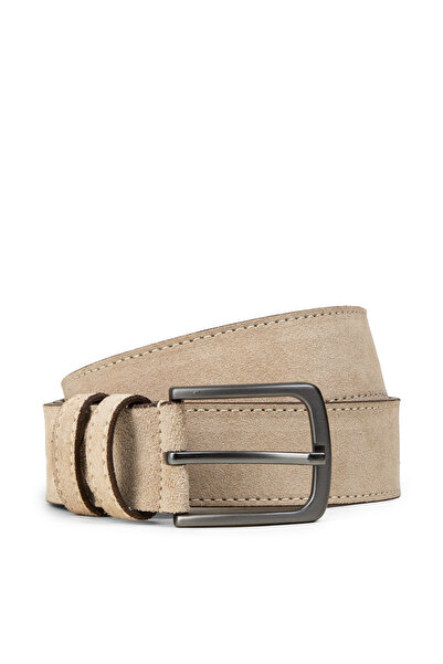 Deery Genuine Suede Beige Men's Belt
