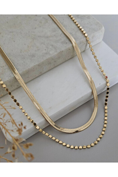 Ervalina طقم قلادة إيطالي من الخرز والرقائق