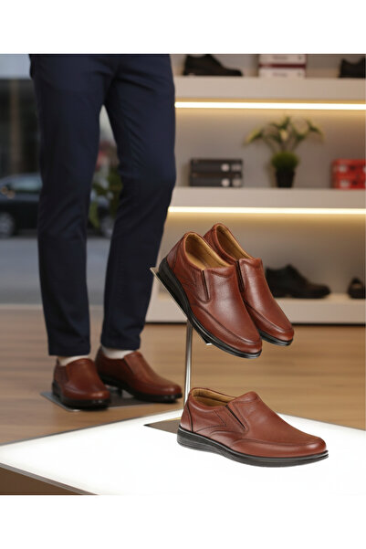 GÜR MODA AYAKKABI Inside and Outside Genuine Leather Orthopedic Leather Lining Laceless Loafers Daily Classic Shoes