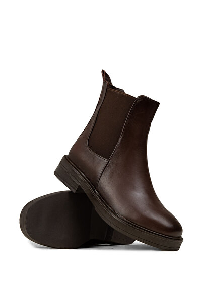 Deery Women's Genuine Leather Brown Chelsea Boots