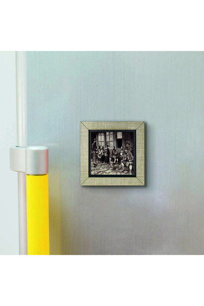 Souvenest A Coffee Shop in Istanbul Photo, 1905 Printed MDF Magnetkrt-136 Refrigerator Ornament