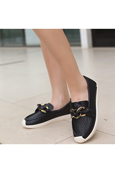 Kanonik Education Riwan Black Leather Ballerina Shoes