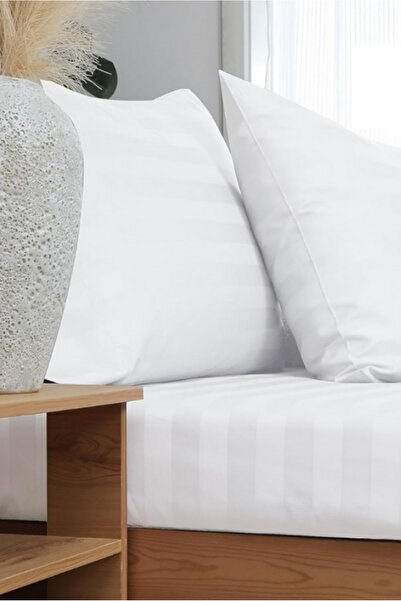 VESSİNOHOME Calmia Series Single Striped Satin Fitted Sheet - Soft, Shiny, Non-Slip Premium Fabric