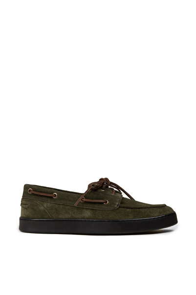 Deery Men's Genuine Suede Green Casual Marine Shoes