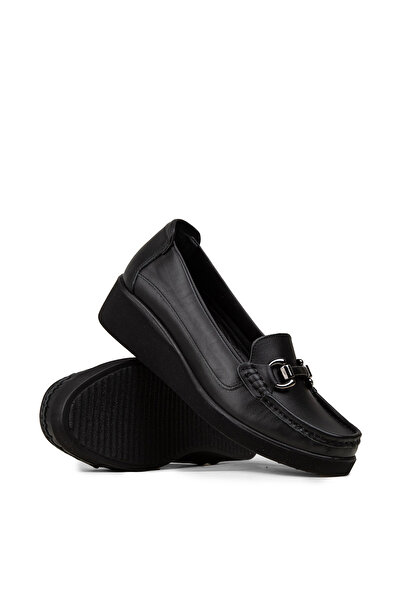 Deery Women's Genuine Leather Black Casual Shoes