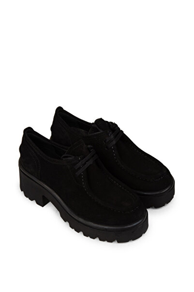 Deery Women's Genuine Suede Black Casual Shoes