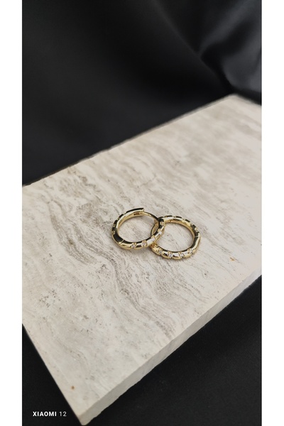 Desire Xuping 14K Zirkon Taş Detaylı Burgu Halka Küpe