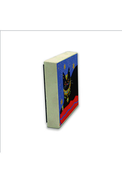 Souvenest Cat Printed Natural Stone Magnetkrg-167 Refrigerator Ornament