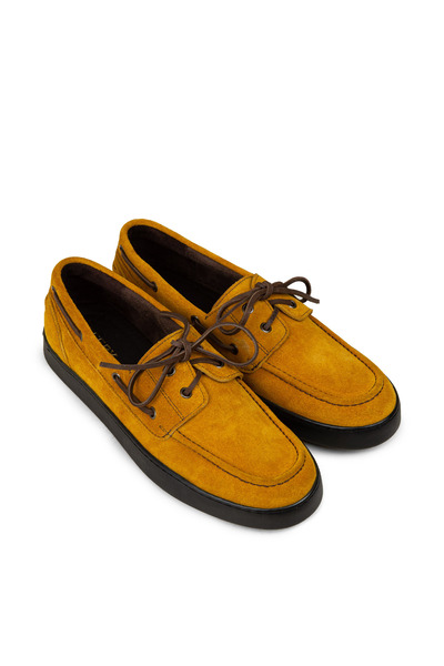 Deery Men's Genuine Suede Yellow Casual Marine Shoes