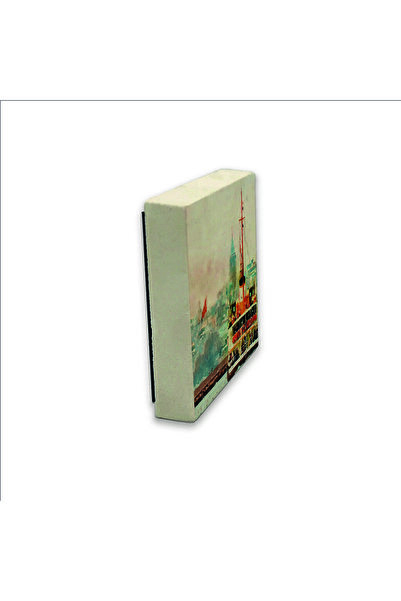 Souvenest Istanbul Steamship Printed Natural Stone Magnetkrt-033 Refrigerator Ornament