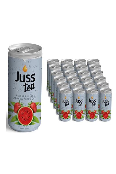 JUSS Tea Karpuz Çilek Aromalı Soğuk Çay 250ml X24 Adet