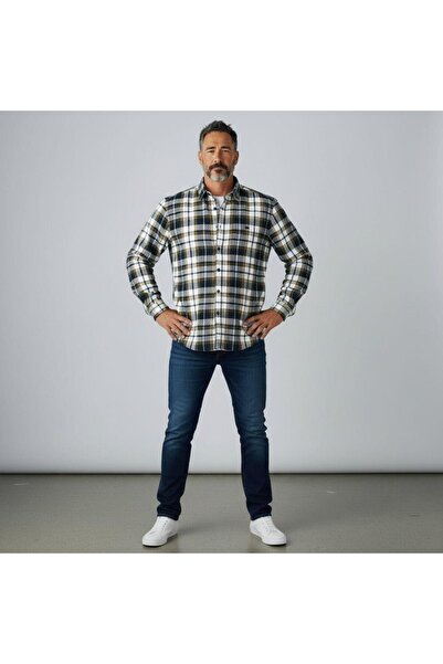 EREN STYLE Cămașă clasică pentru pădurar, 100% bumbac, cu mânecă lungă, care ...