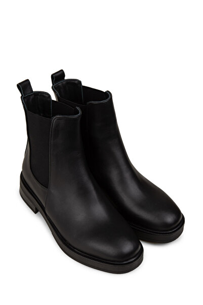 Deery Women's Black Genuine Leather Chelsea Boots