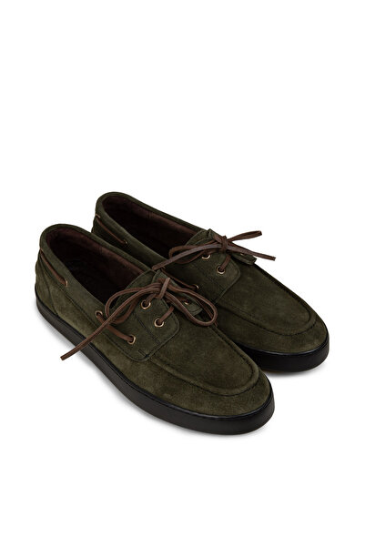 Deery Men's Genuine Suede Green Casual Marine Shoes