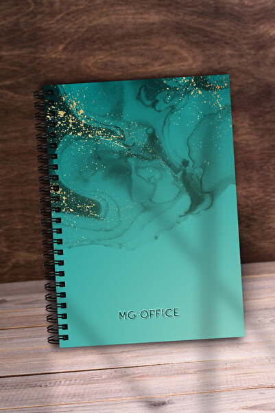 MG Office Vellum A5 Spiral Notebook 80 sheets Emerald Marble | White Vellum Notebooks 80g/sqm