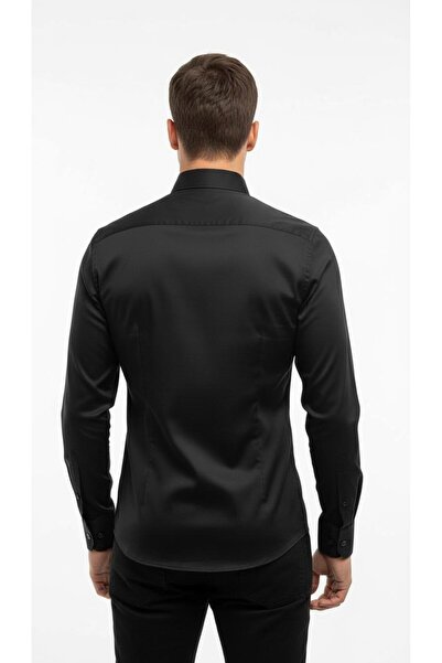 Plus Scorpion Ανδρικό πουκάμισο Classic εφαρμοστό – Ύφασμα που αναπνέει, κομψό πουκάμισο γραφείου, λευκό/μαύρο