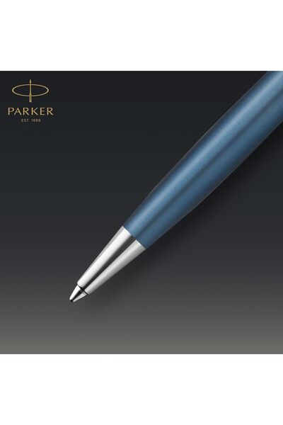 Parker Parker Sonnet Blue Ballpoint Pen with Palladium Edges, Black Medium Tip | 8572