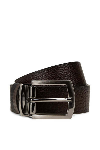 Deery Genuine Leather Brown - Black Double Sided Men's Belt