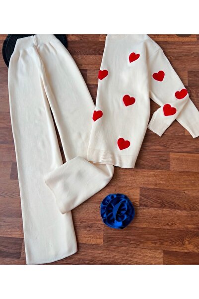 styleFlex Set with embroidered hearts made of elastic knit, 50% viscose
