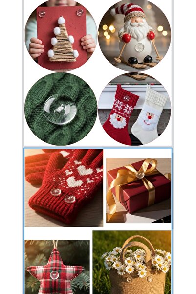 e tuhafiye 15 mm Transparent Hobby Bedding Button (50 Pieces)