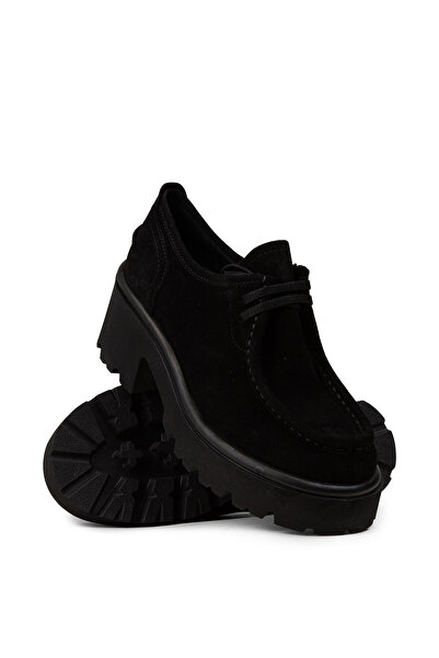 Deery Women's Genuine Suede Black Casual Shoes