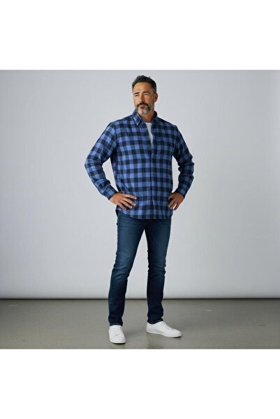 EREN STYLE Classic 100% Cotton Long Sleeve Anti-Sweat Winter Lumberjack Shirt (Regular Fit)