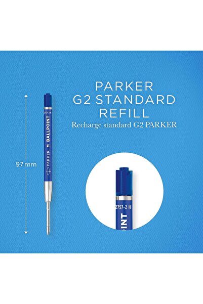 Parker Parker Ballpoint Pen Refills | Medium Tip | Quinflow Blue Ink | 20 Pieces - 10165