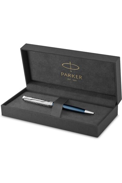 Parker Parker Sonnet Blue Ballpoint Pen with Palladium Edges, Black Medium Tip | 8572