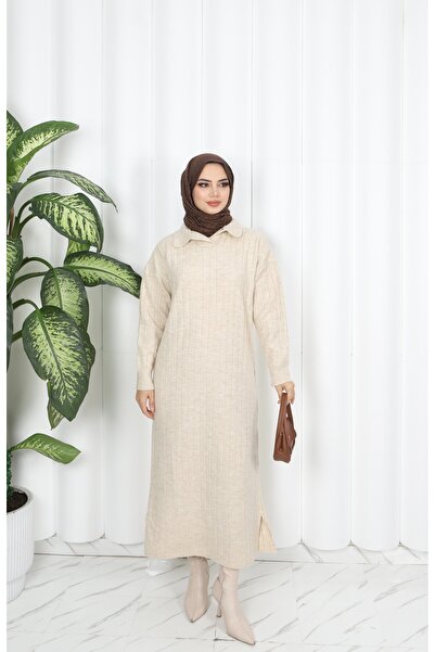 NİSUM MODA Polo Neck Knitwear Dress