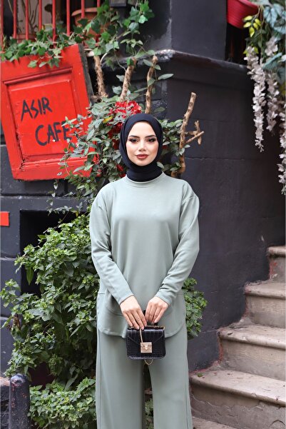 NİSUM MODA Oval Cut Modal Pants Suit
