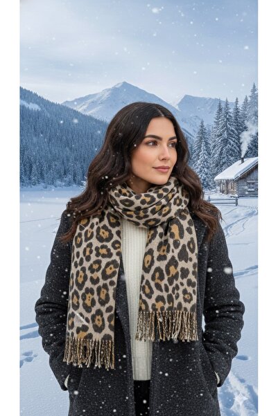 Luma Decor Kadın Leopar Desenli Atkı
