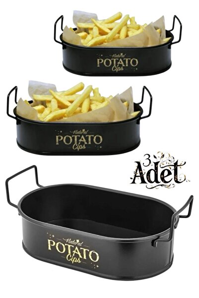 LeylArt وعاء بطاطس صغير بيضاوي الشكل ورقائق البطاطس من سونوملوك 21 سم - طقم م...
